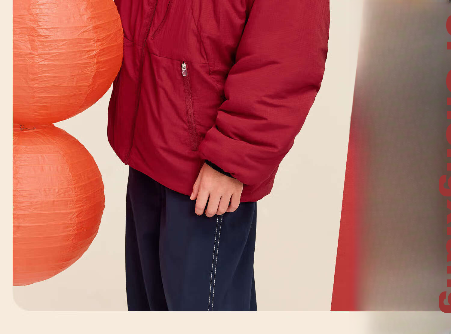 Zuo Xi Boys Red Cotton Jacket 2025 New Children's Snowy Cotton Padded Coat New Year Style Red 170 35